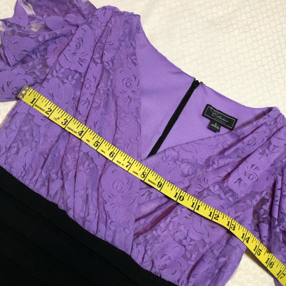 Dressbarn Lilac Lace Bodice Dress Size 4 - Picture 8 of 14
